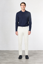 New York pantalon chino homme en twill de coton et cachemire regular fit