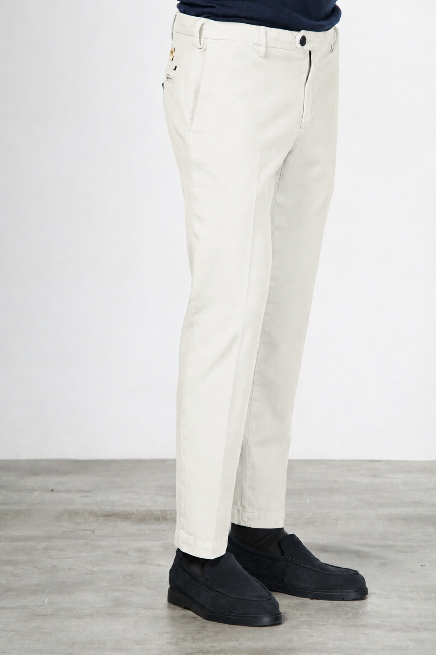 New York pantalon chino homme en twill de coton et cachemire regular fit