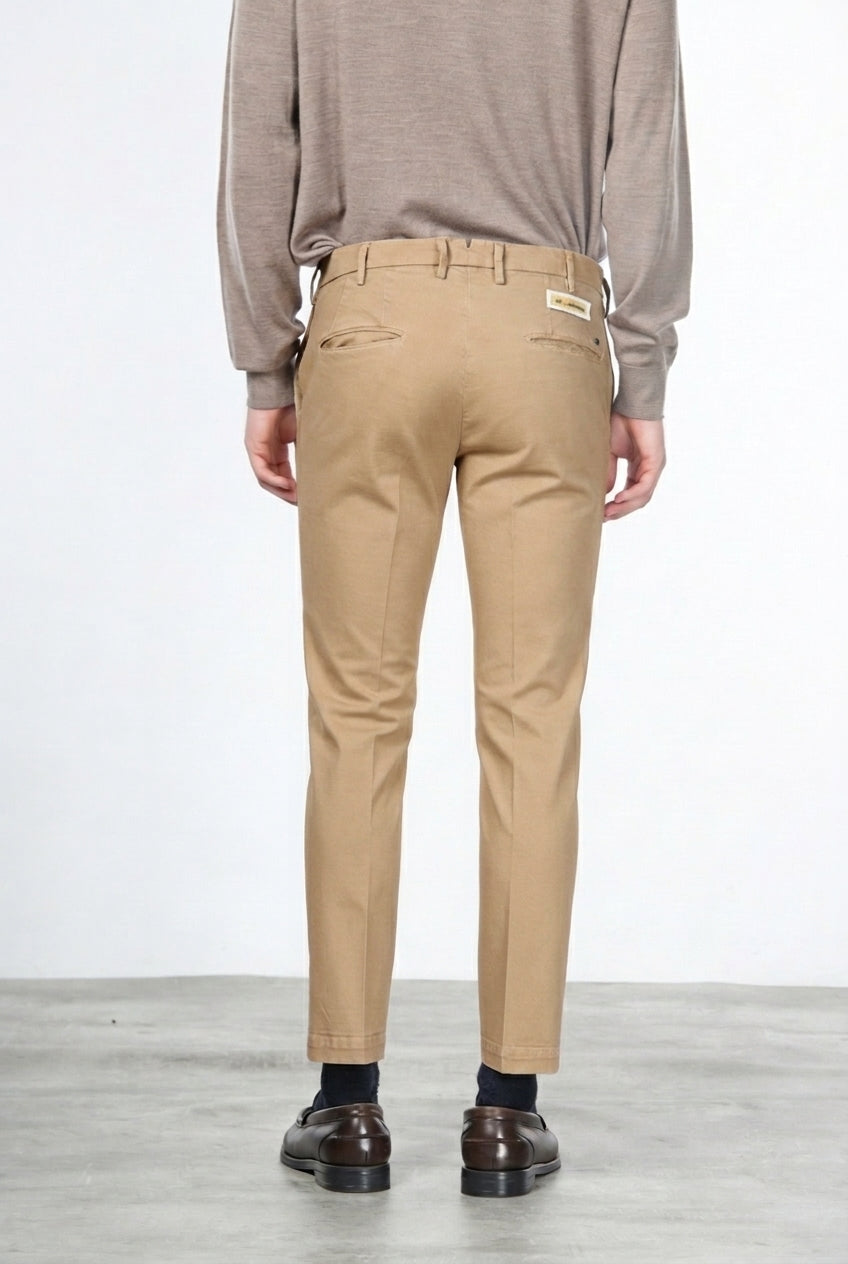New York pantalone chino uomo in gabardina cotone e lana regular fit