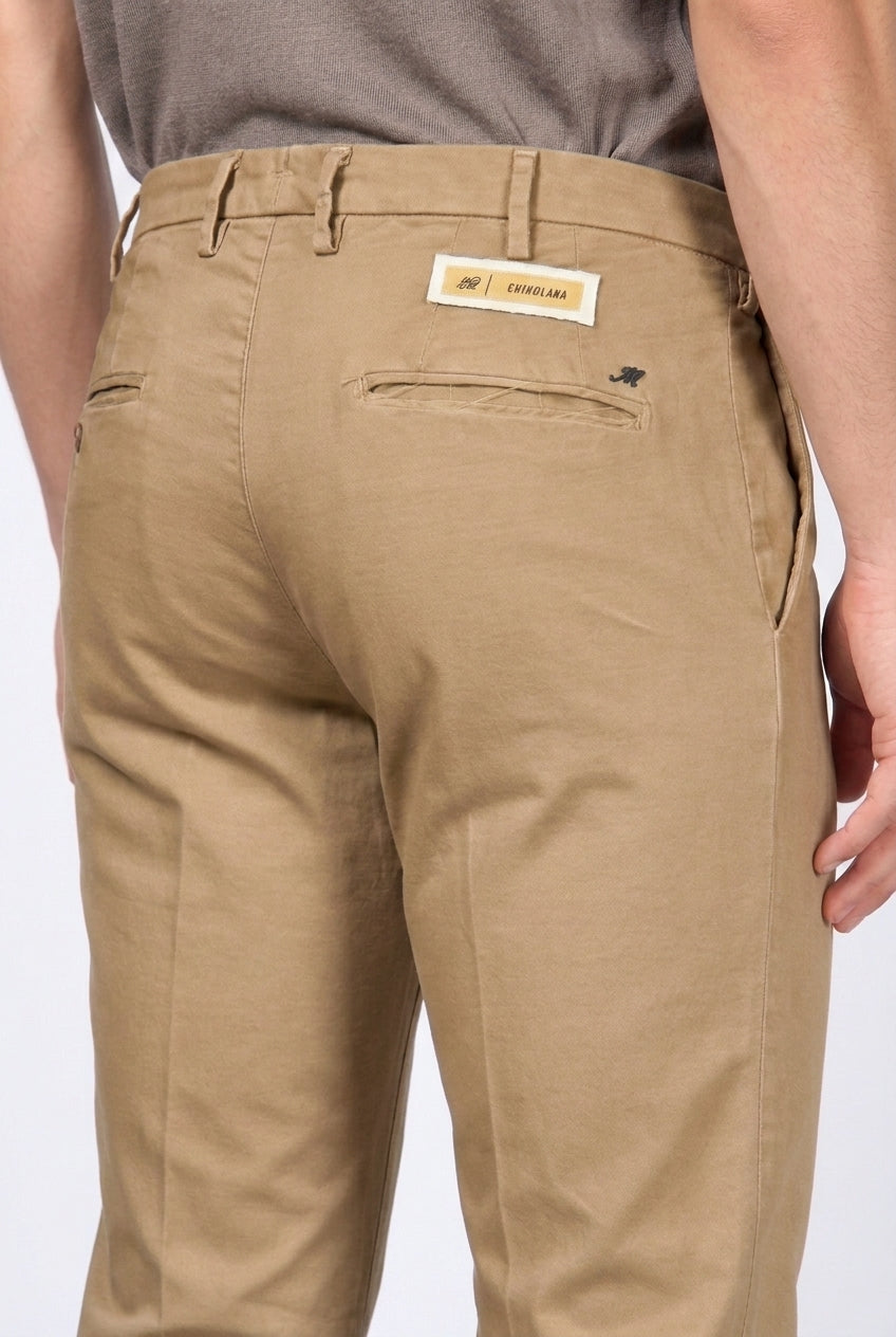 New York pantalone chino uomo in gabardina cotone e lana regular fit