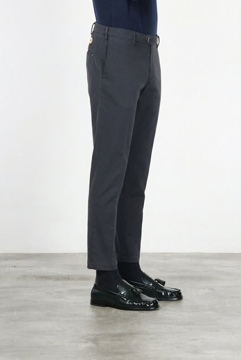 New York pantalone chino uomo in gabardina cotone e lana regular fit
