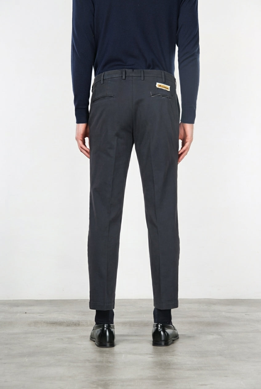 New York pantalone chino uomo in gabardina cotone e lana regular fit