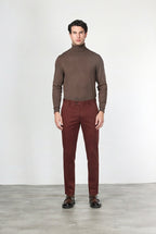 New York pantalón chino de hombre en gabardina de algodón y lana regular fit
