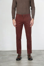 New York pantalón chino de hombre en gabardina de algodón y lana regular fit