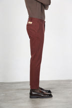 New York pantalón chino de hombre en gabardina de algodón y lana regular fit