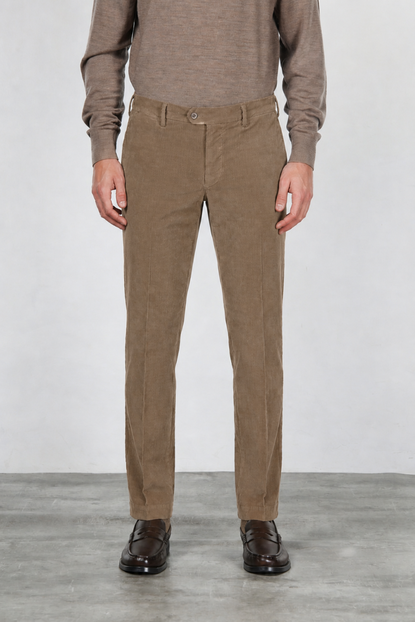 New York pantalone chino uomo in velluto 2000 righe stretch regular fit ①
