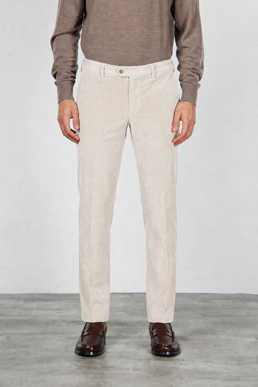 New York pantalon chino homme en velours 2000 raies stretch regular fit ①
