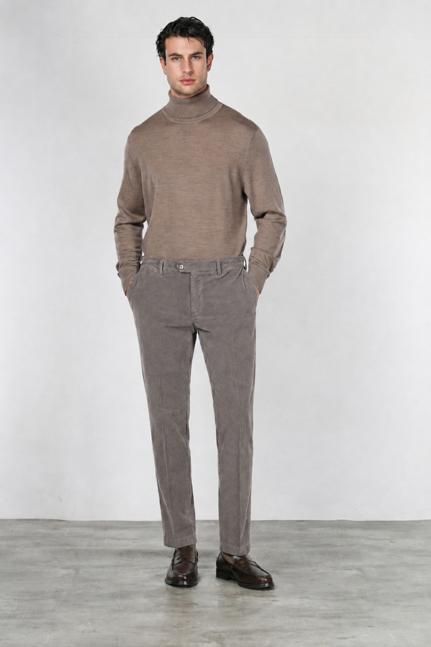 New York pantalone chino uomo in velluto 2000 righe stretch regular fit ①