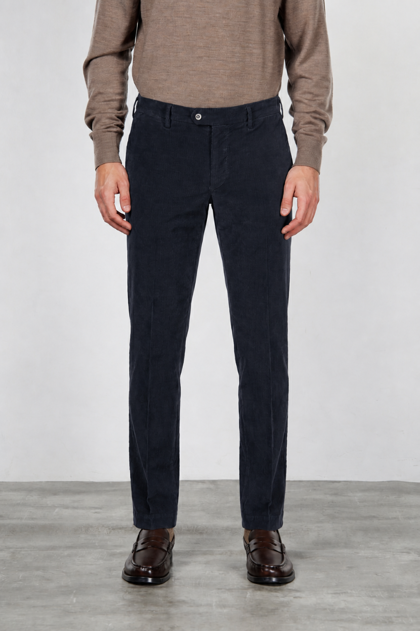 New York pantalone chino uomo in velluto 2000 righe stretch regular fit ①