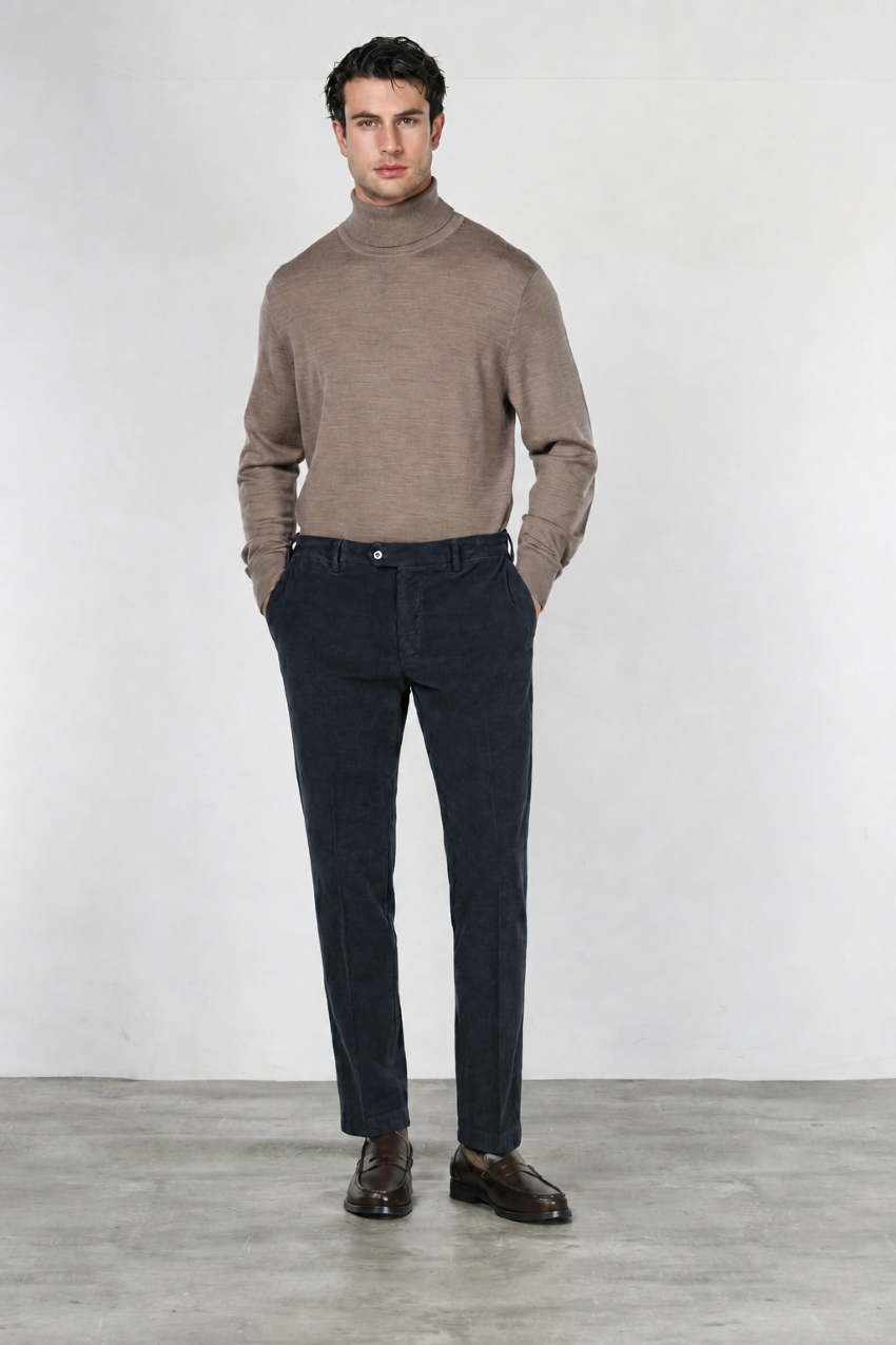 New York pantalone chino uomo in velluto 2000 righe stretch regular fit ①