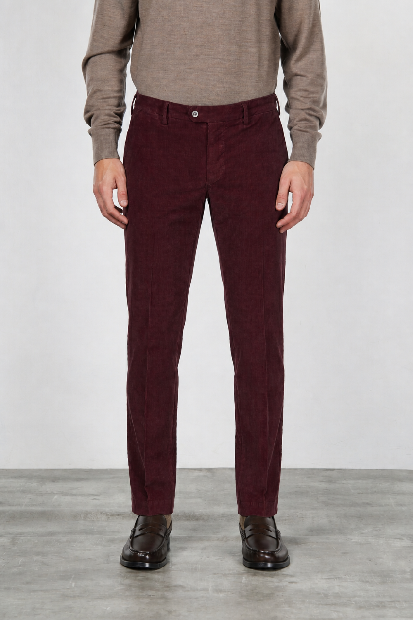 New York pantalone chino uomo in velluto 2000 righe stretch regular fit ①