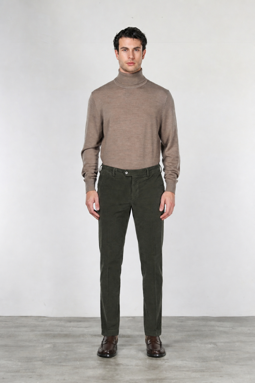 New York pantalon chino homme en velours 2000 raies stretch regular fit ①
