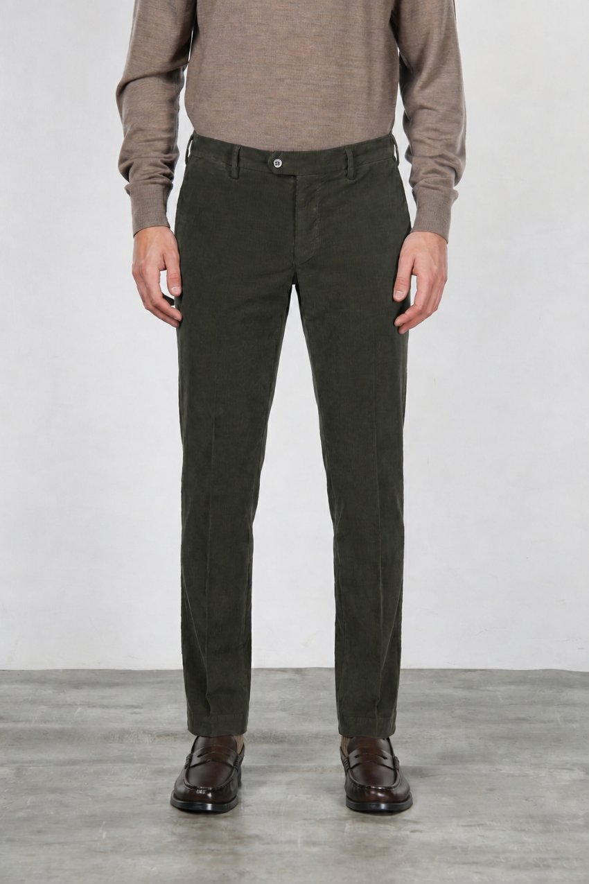 New York pantalon chino homme en velours 2000 raies stretch regular fit ①
