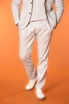 New York Time 1 Pinces men's chino pants in linen and cotton twill regular fit