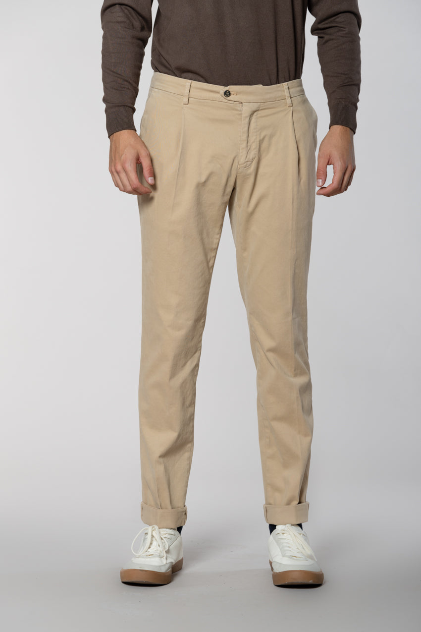 New York Time 1 Pinces pantalon chino homme en gabardine regular fit