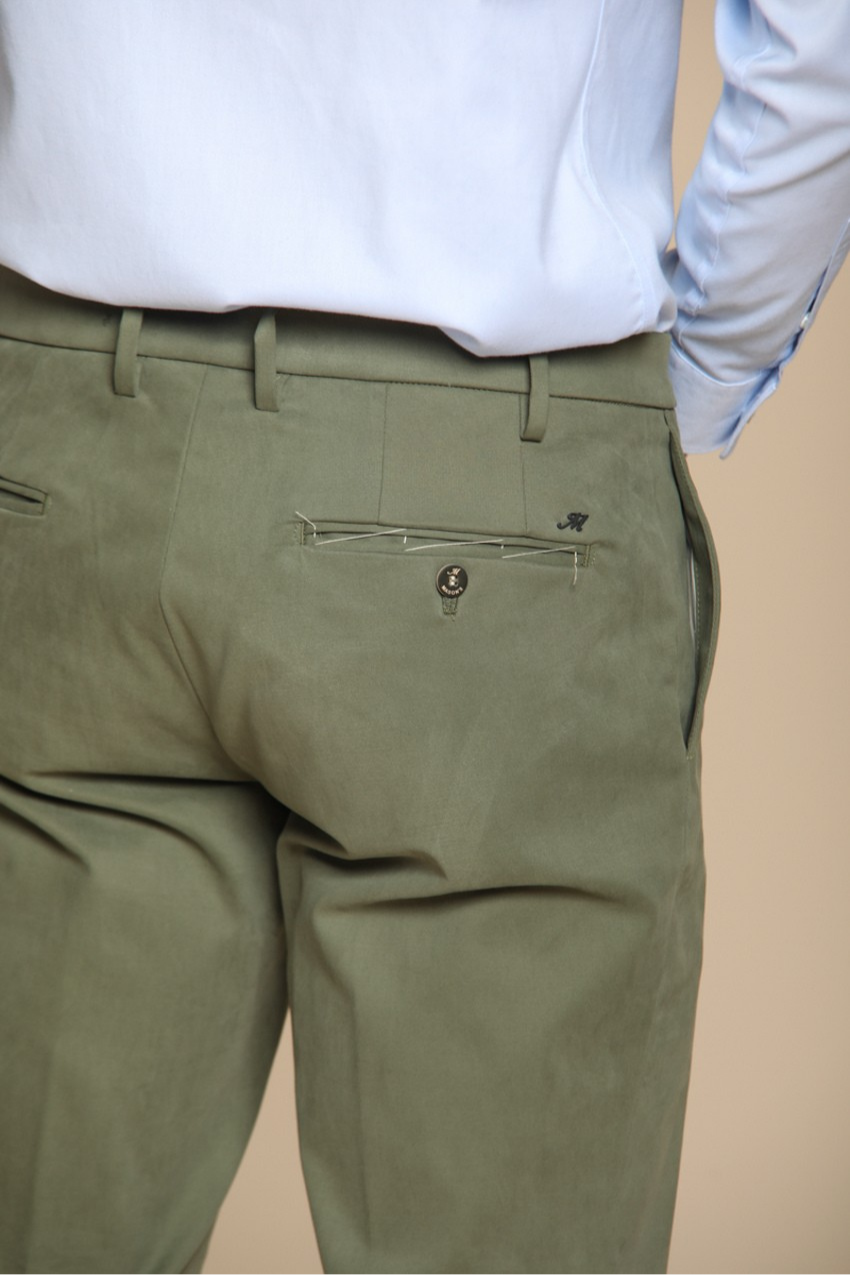 New York Time 1 Pinces men's chino pants in dyed gabardine regular fit