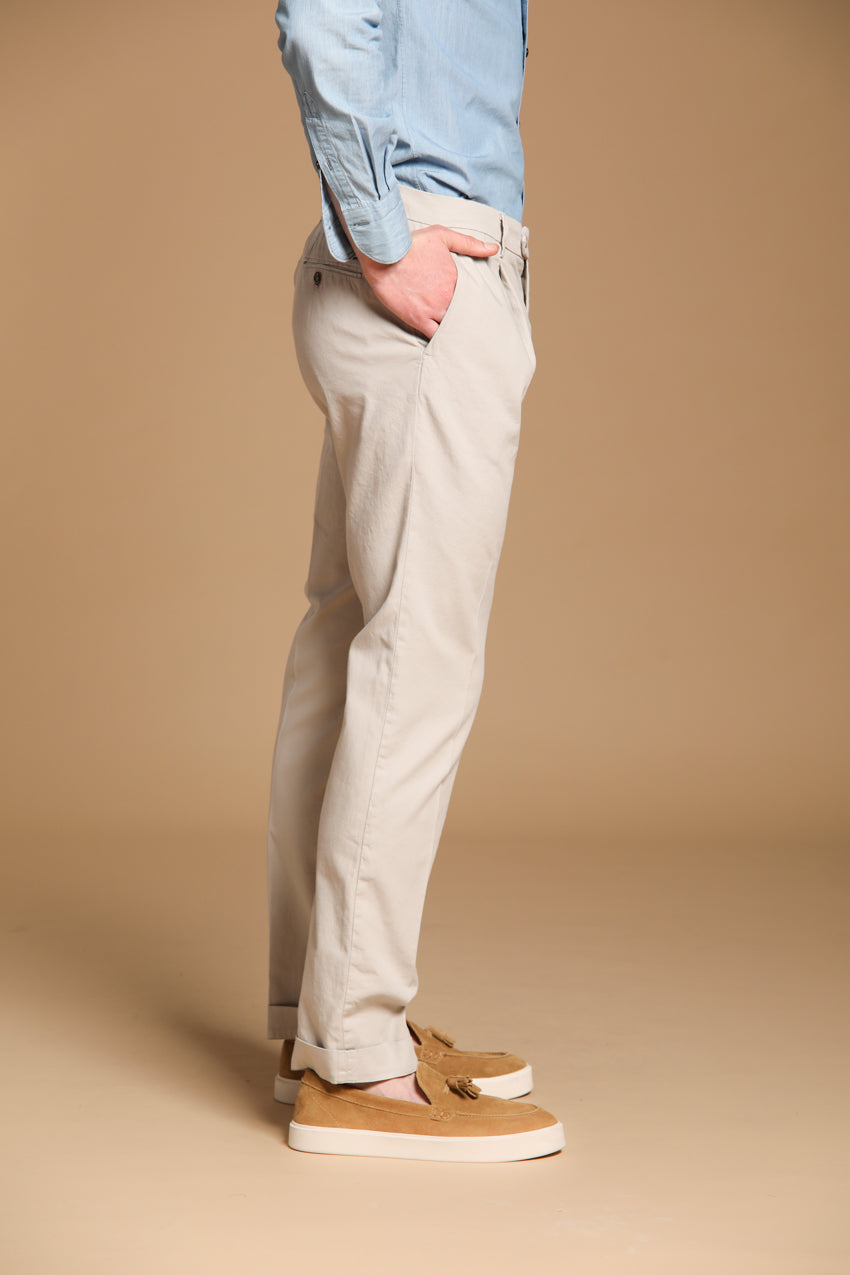 New York Time 1 Pinces Herren Chino Hose aus Supima-Baumwoll-Canvas Stretch Regular Fit