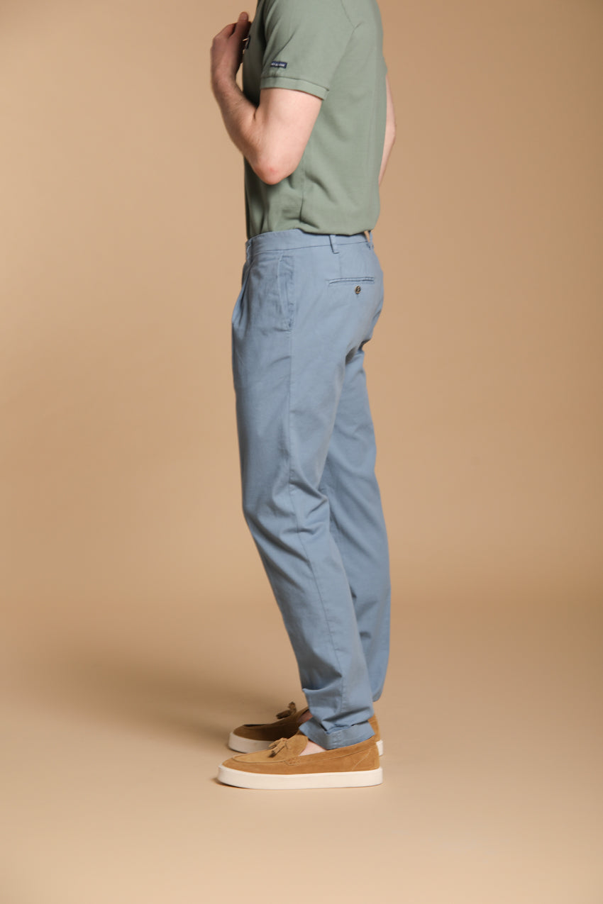 New York Time 1 Pinces Herren Chino Hose aus Supima-Baumwoll-Canvas Stretch Regular Fit