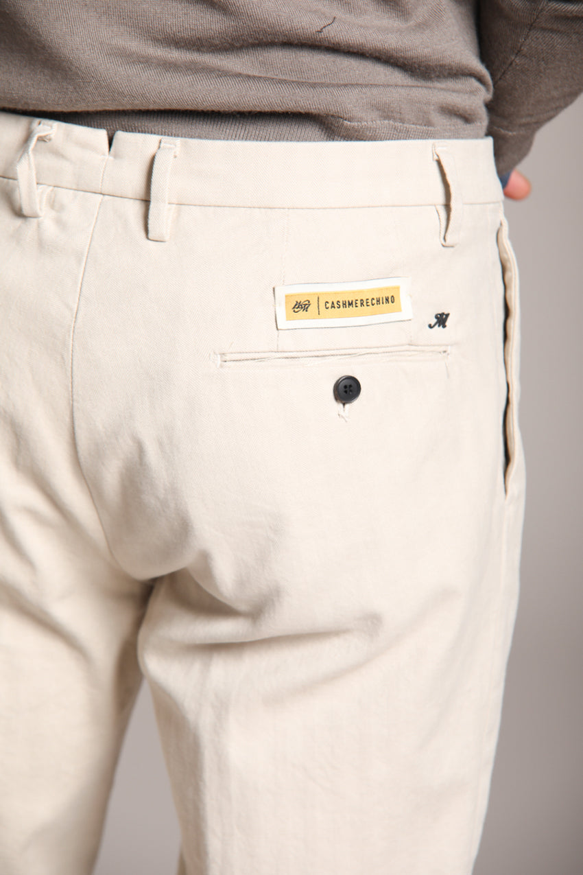 Foto 4 New York Time 2 Pinces pantalone chino uomo in resca tinto filo cashmere regular fit