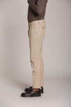 Foto 5 New York Time 2 Pinces pantalone chino uomo in fustagno stampa resca regular fit