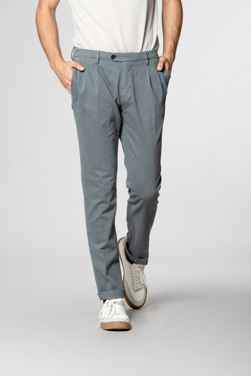 New York Time 2 Pinces pantalon chino homme en coton et laine regular fit