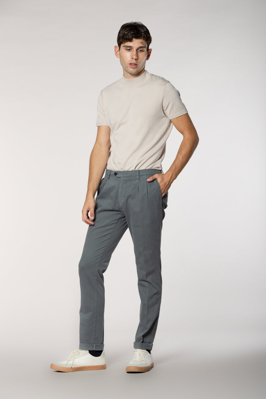 New York Time 2 Pinces pantalon chino homme en coton et laine regular fit