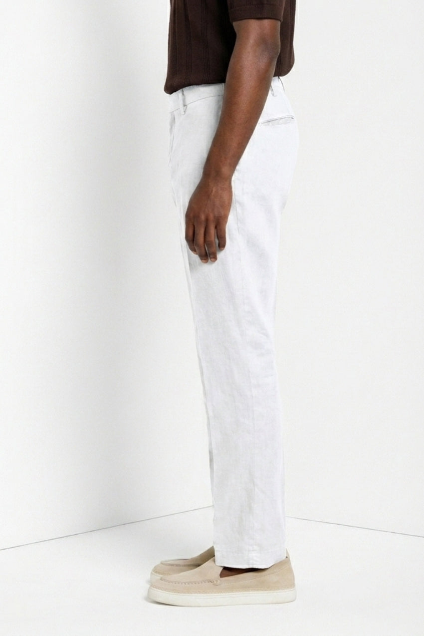 New York Icon Flex pantalón chino hombre de sarga de lino y algodón regular fit