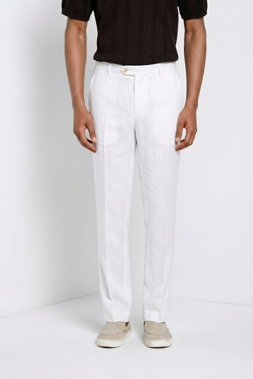 New York Icon Flex pantalón chino hombre de sarga de lino y algodón regular fit