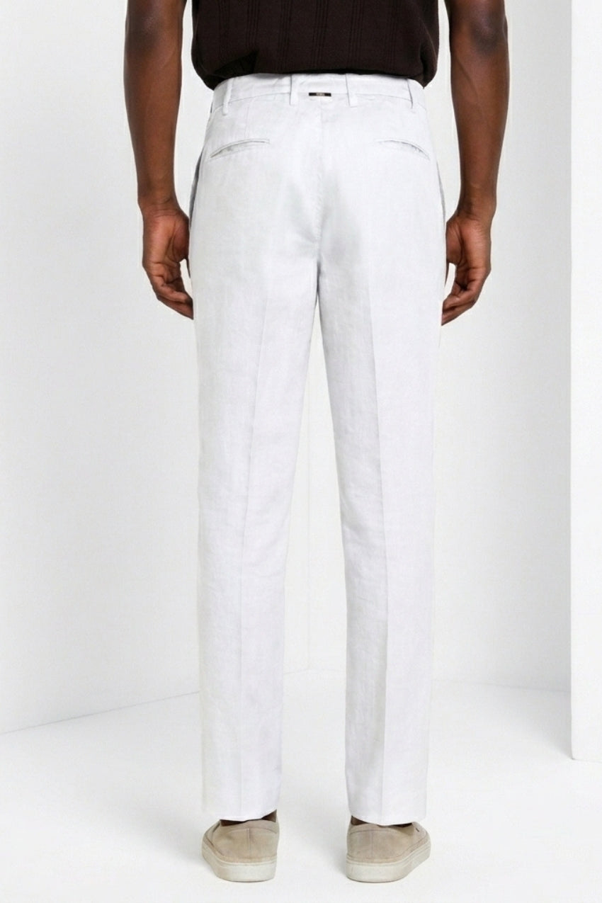 New York Icon Flex pantalón chino hombre de sarga de lino y algodón regular fit