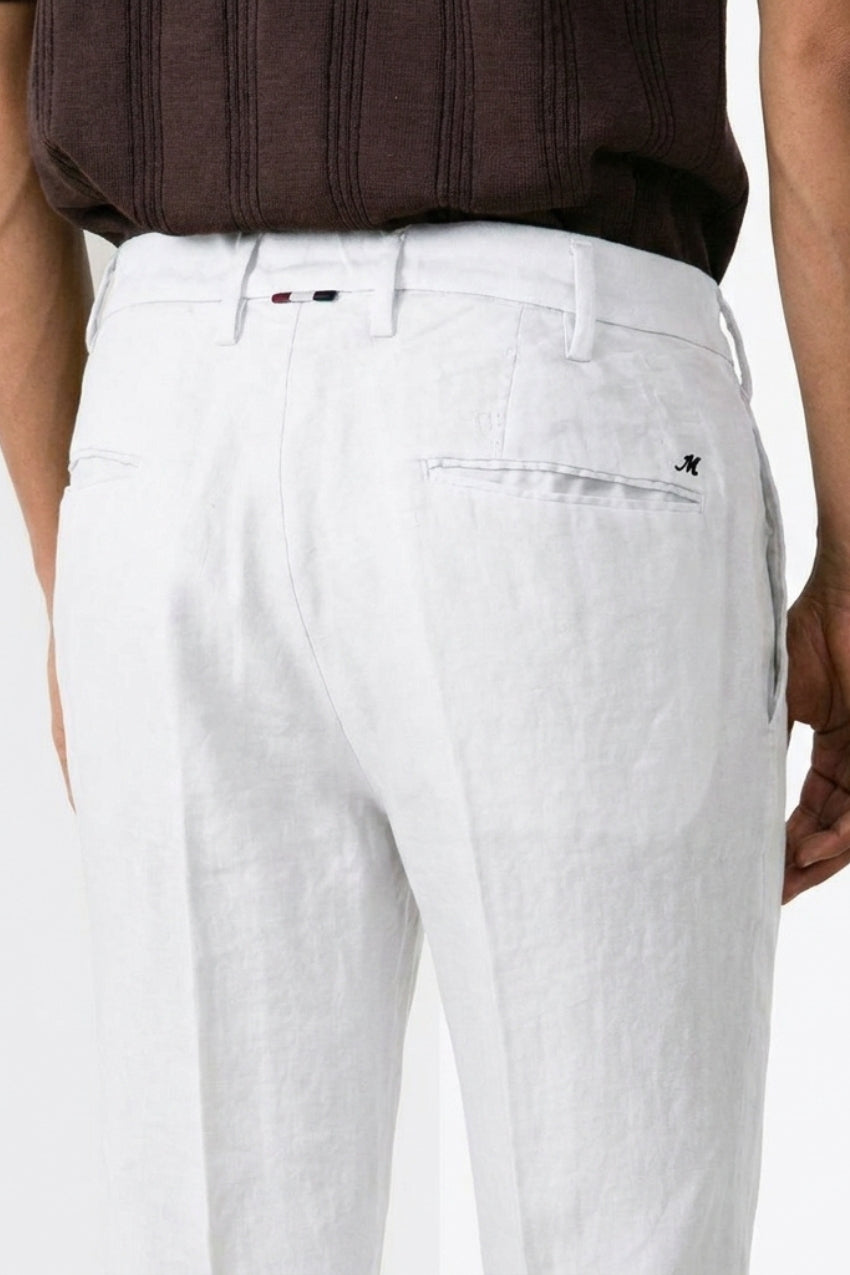 New York Icon Flex pantalón chino hombre de sarga de lino y algodón regular fit