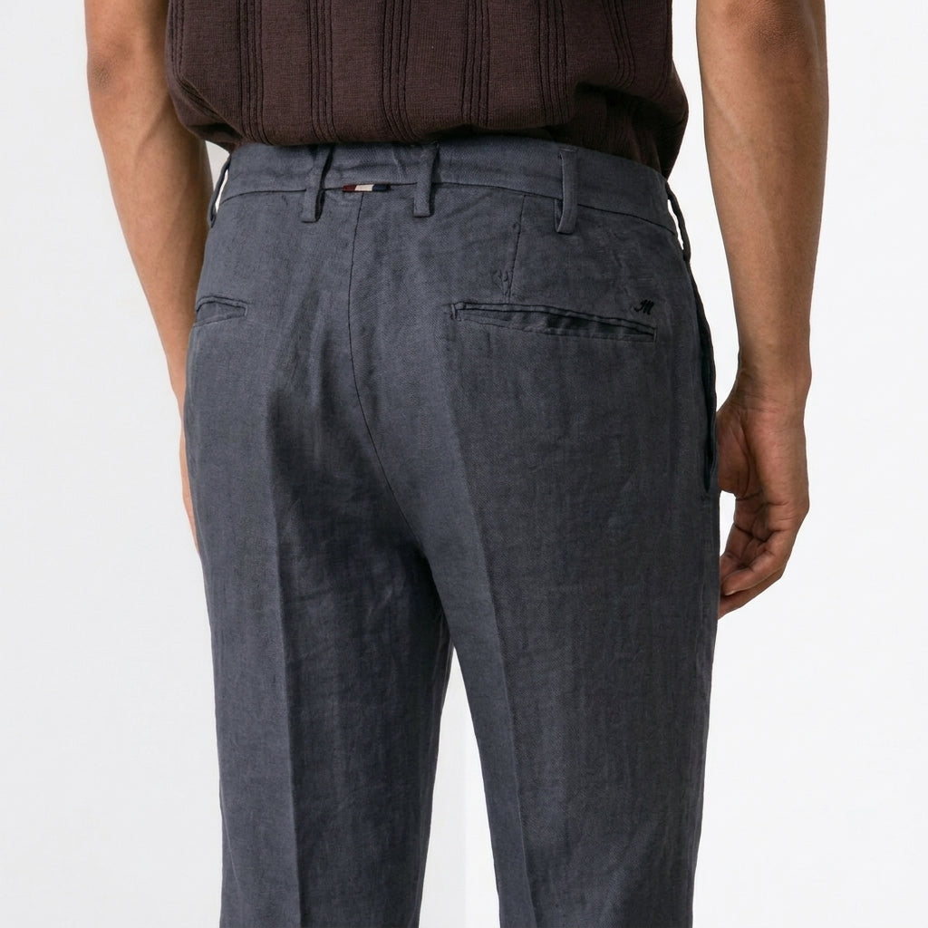 New York Icon Flex pantalón chino hombre en twill lino y algodón regular fit