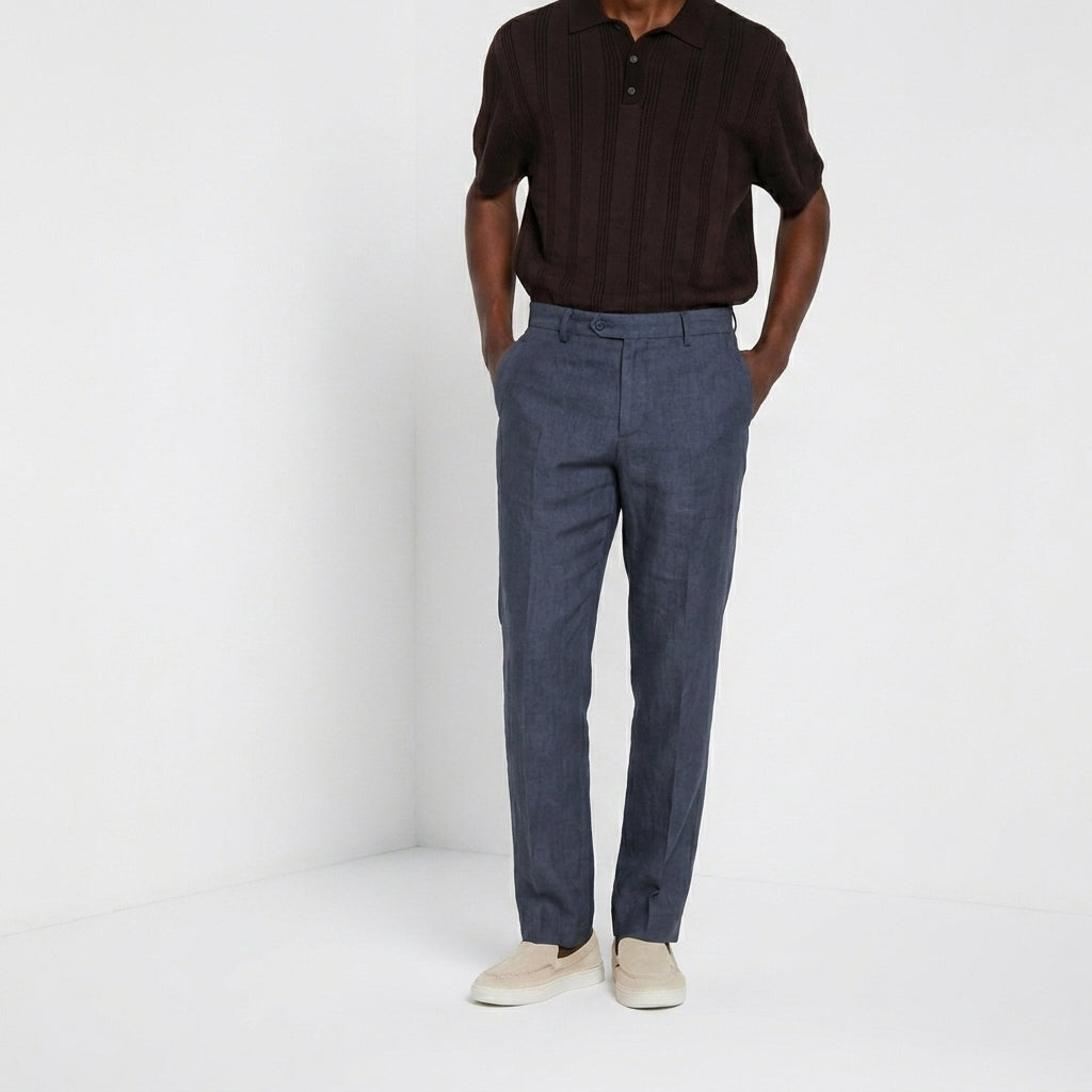 New York Icon Flex Hose Chino Herren aus Leinen und Baumwoll Twill regular fit
