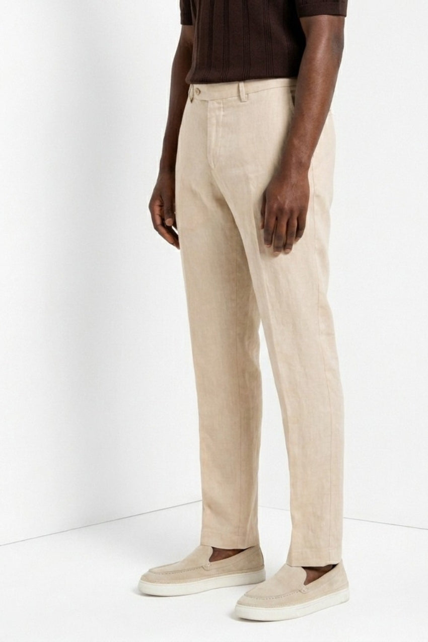 New York Icon Flex pantalon chino homme en twill de lin et coton regular fit
