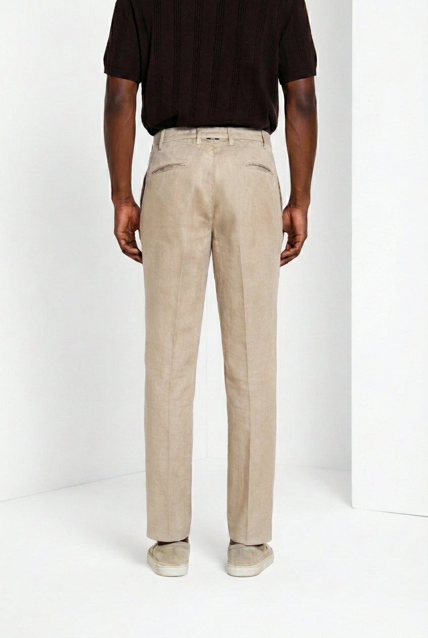 New York Icon Flex pantalón chino hombre de sarga de lino y algodón regular fit