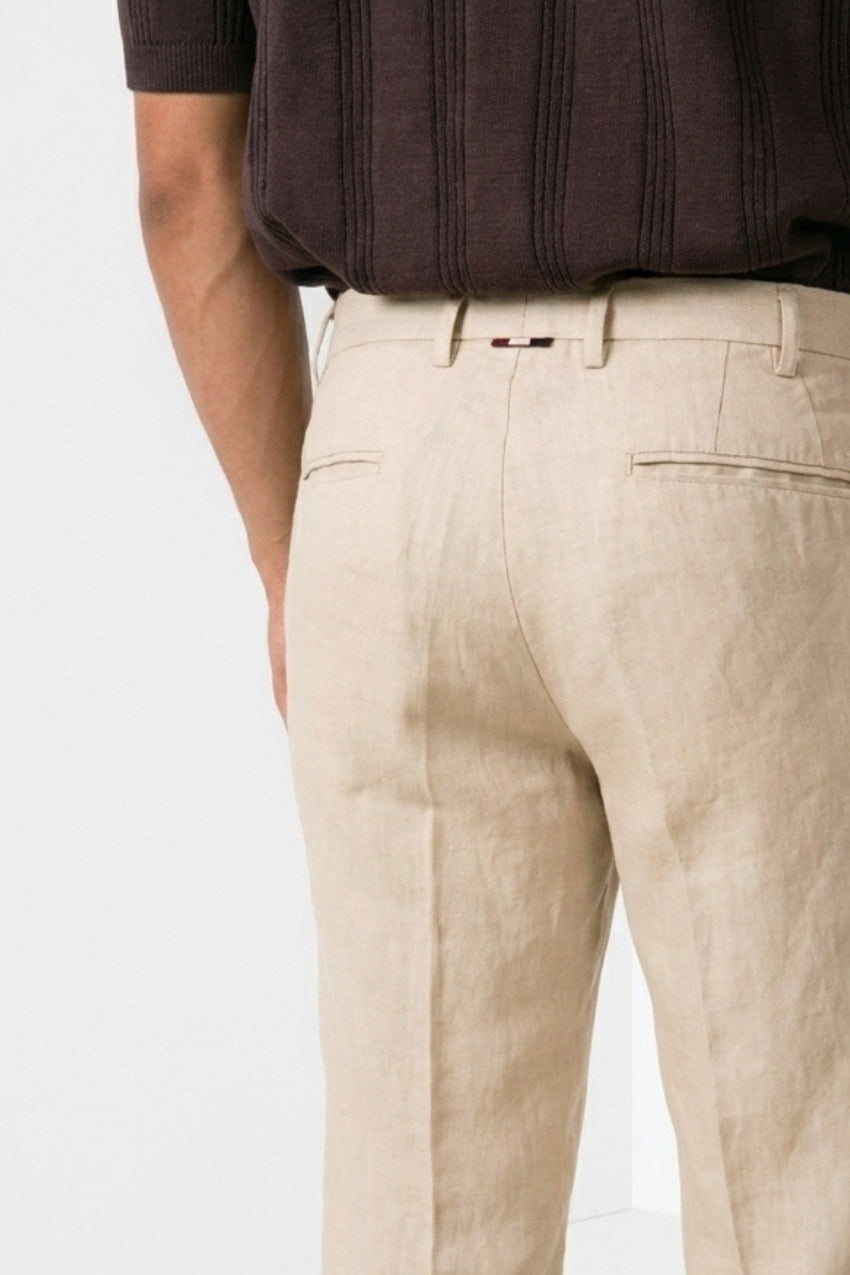 New York Icon Flex pantalón chino hombre de sarga de lino y algodón regular fit