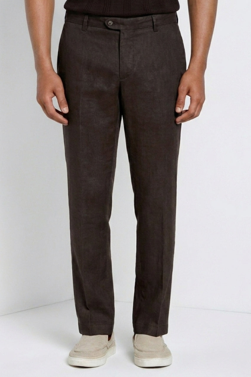 New York Icon Flex pantalón chino hombre en twill lino y algodón regular fit