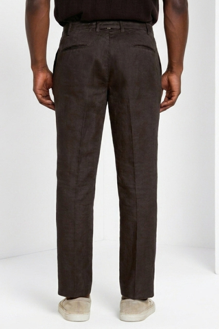 New York Icon Flex pantalón chino hombre en twill lino y algodón regular fit