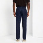New York Icon Flex pantalón chino hombre en sarga de lino y algodón regular fit