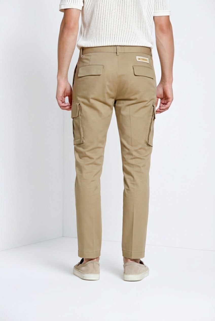 Chile Royal pantalone cargo uomo gabardina tinto pezza regular fit