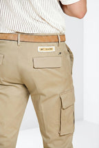 Chile Royal pantalone cargo uomo gabardina tinto pezza regular fit