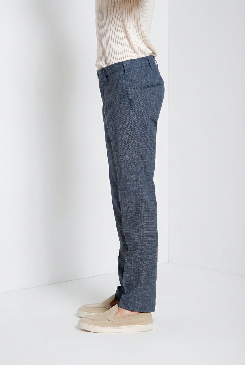 New York Hose Chino Herren aus garngefärbtem Mikro-Hahnentrittmuster regular fit