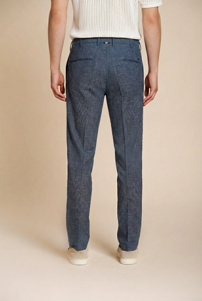 New York men's chino pants in yarn-dyed micro houndstooth regular fit