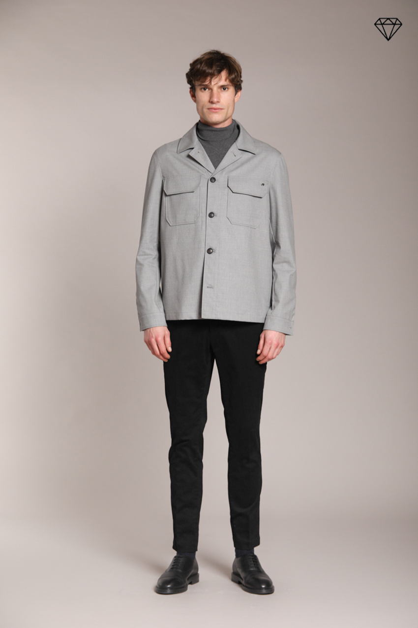 Milano pantalone chino uomo in gabardina stretch extra slim fit ①
