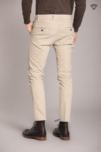 Foto 4 Milano pantalone chino uomo in gabardina stretch extra slim fit ①