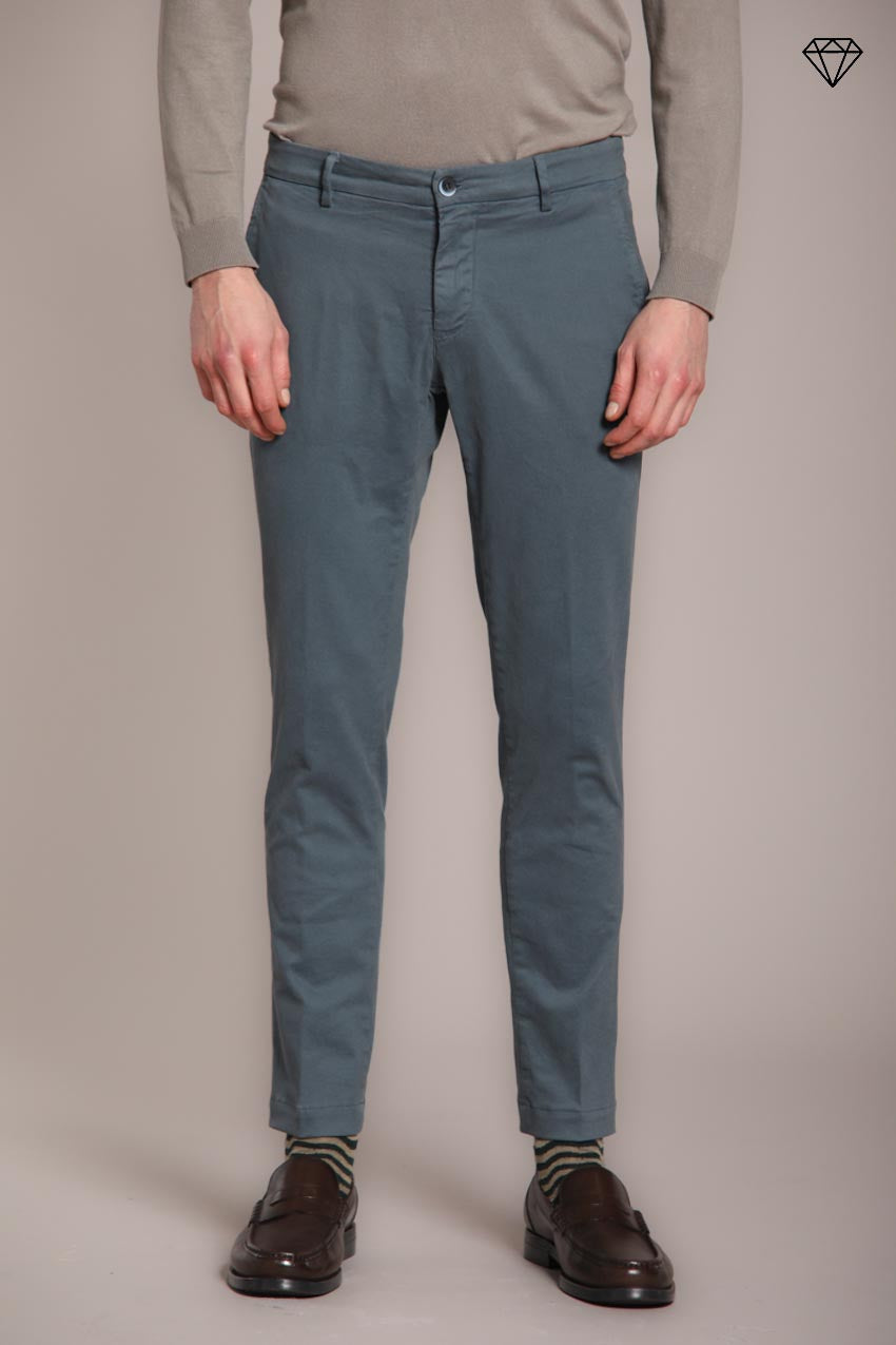 Foto 1 Milano pantalone chino uomo in gabardina stretch extra slim fit ①