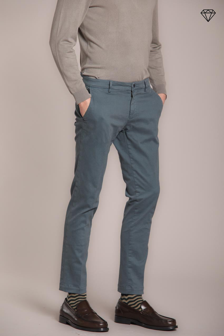 Foto 5 Milano pantalone chino uomo in gabardina stretch extra slim fit ①