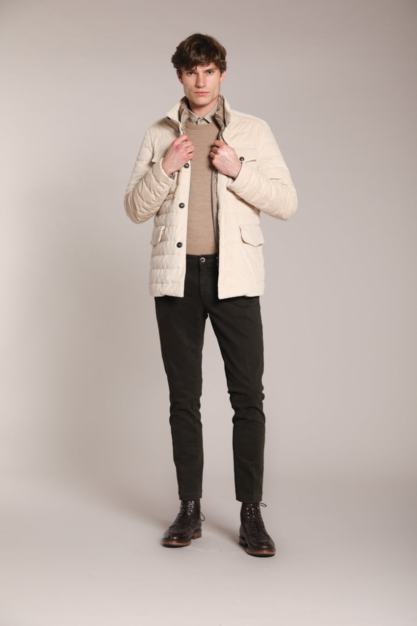 Milano pantalón chino hombre en gabardina stretch extra slim fit ①