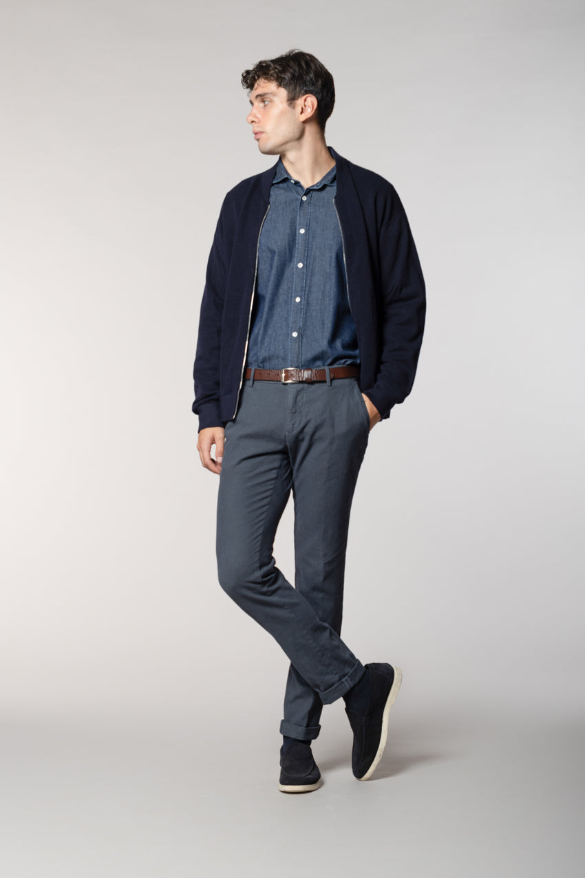 Milano men's chino pants in birdseye pattern extra slim fit