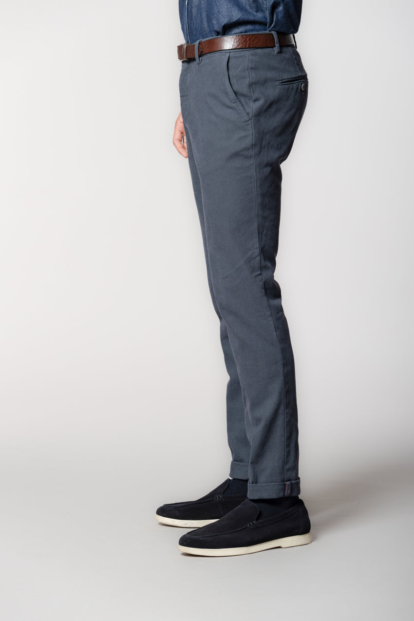 Milano pantalon chino homme en motif œil de perdrix extra slim fit