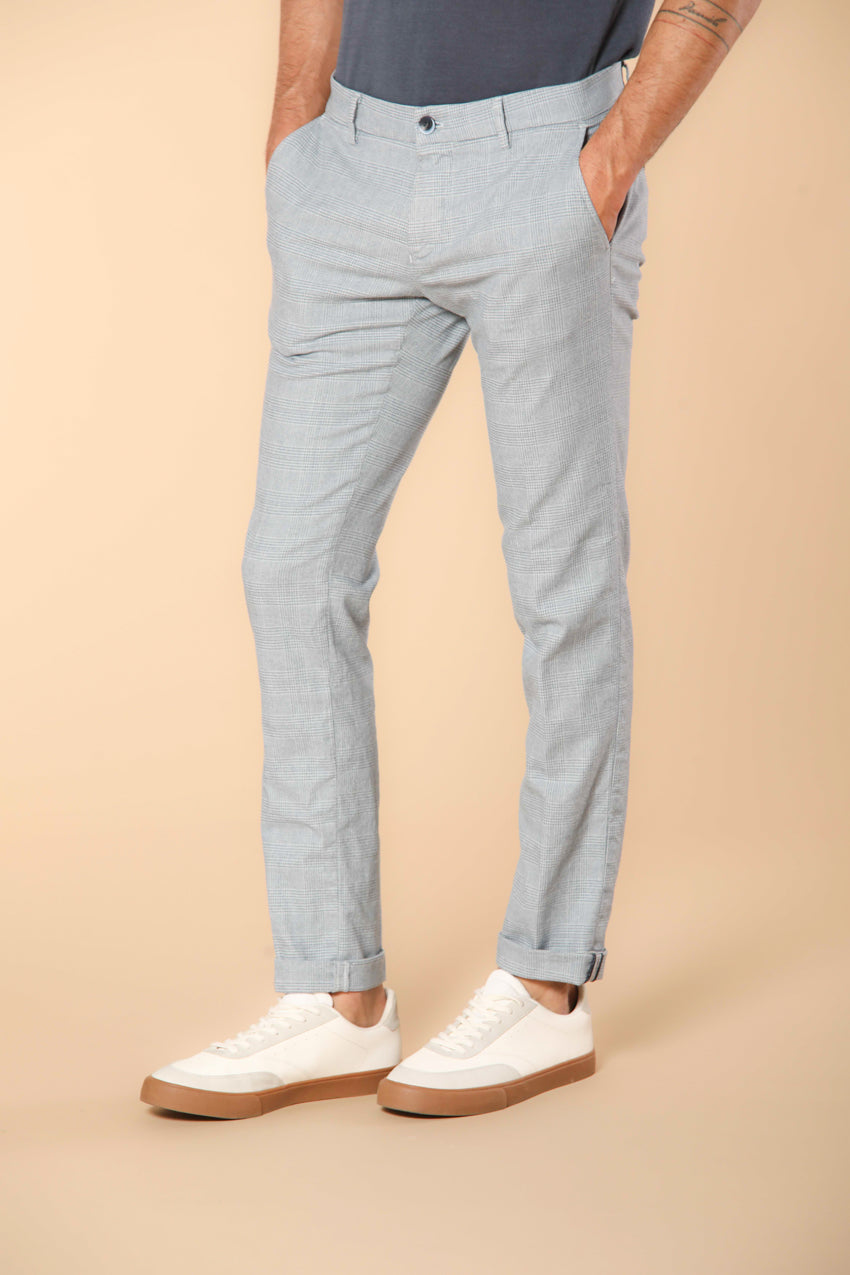 Milano Herren Chino-Hose aus mouliné Baumwolle im Galles-Muster Extra Slim Fit